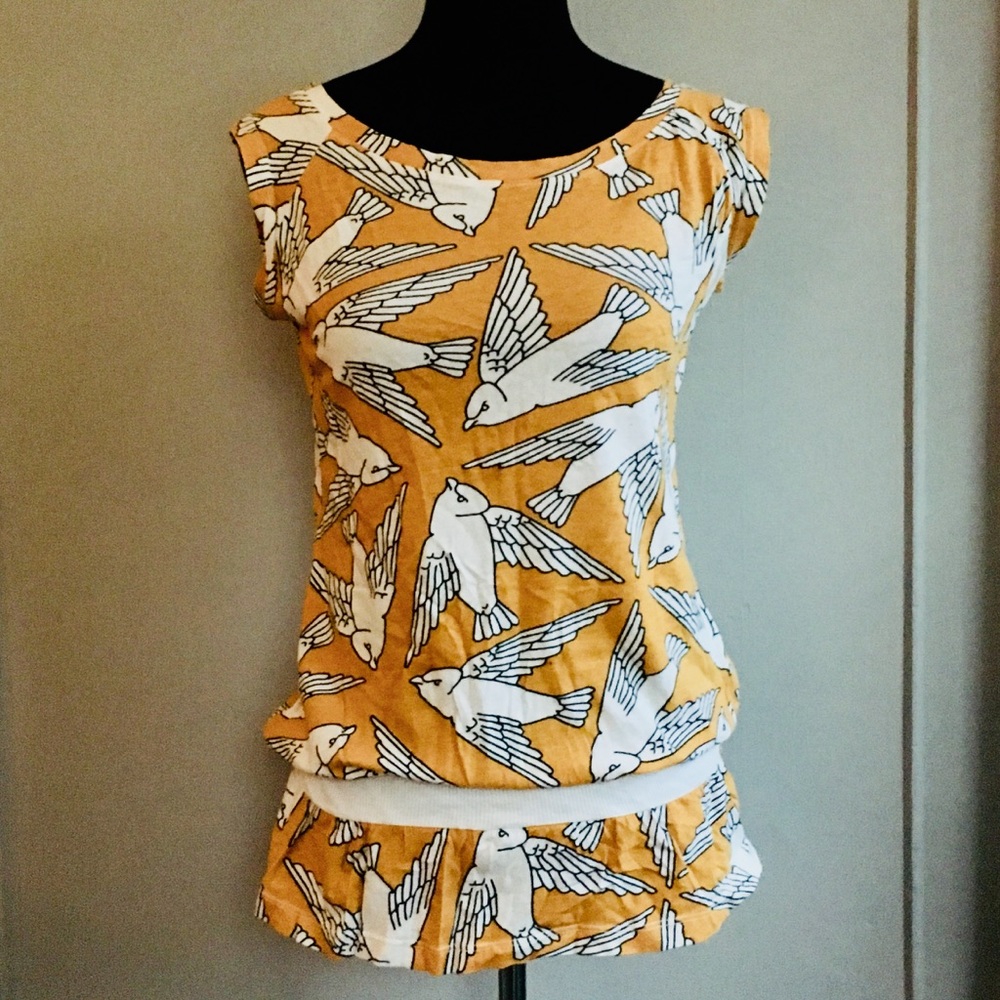 ❤️ Urban Outfitters Bird Slouch Tunic Jersey Top
